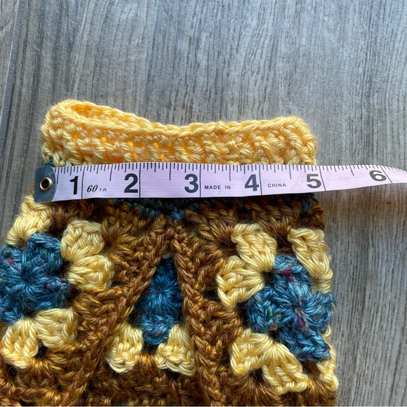 Dog Sweater Extra Small Long Body Gold Blue Crochet Handmade Knit Chihuahua - Picture 6 of 11